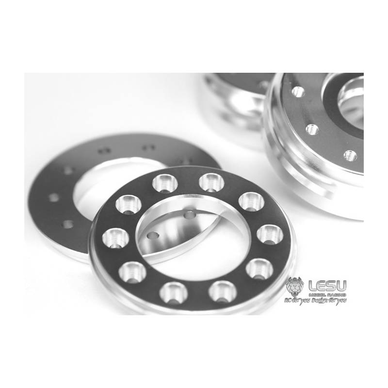 Pair of wide front aluminium wheels LESU LESU W-2017-1-tamiya