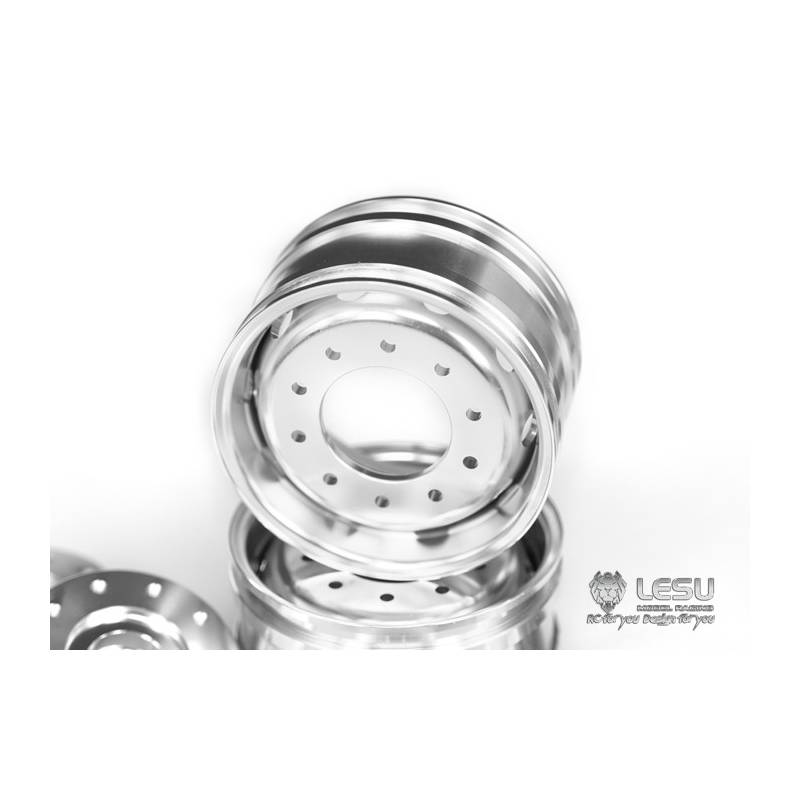 Pair of wide front aluminium wheels LESU LESU W-2017-1-tamiya