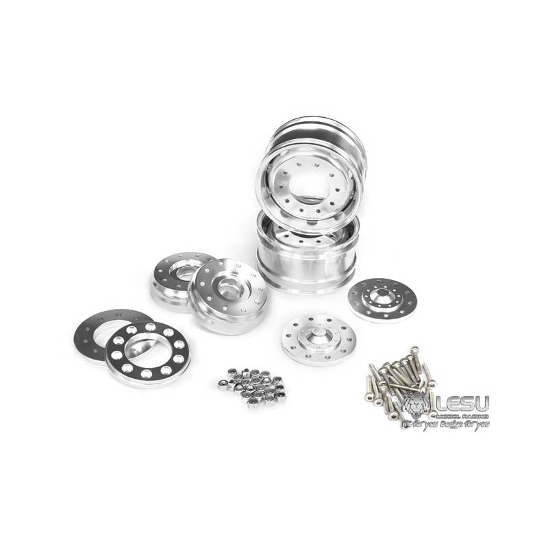 Pair of wide front aluminium wheels LESU LESU W-2017-1-tamiya