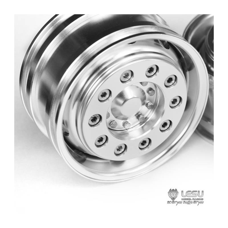 Pair of wide front aluminium wheels LESU LESU W-2017-1-tamiya