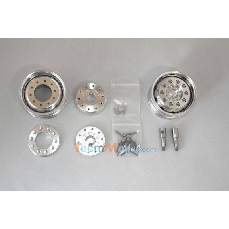 Pair of wide front aluminium wheels LESU LESU W-2017-1-tamiya