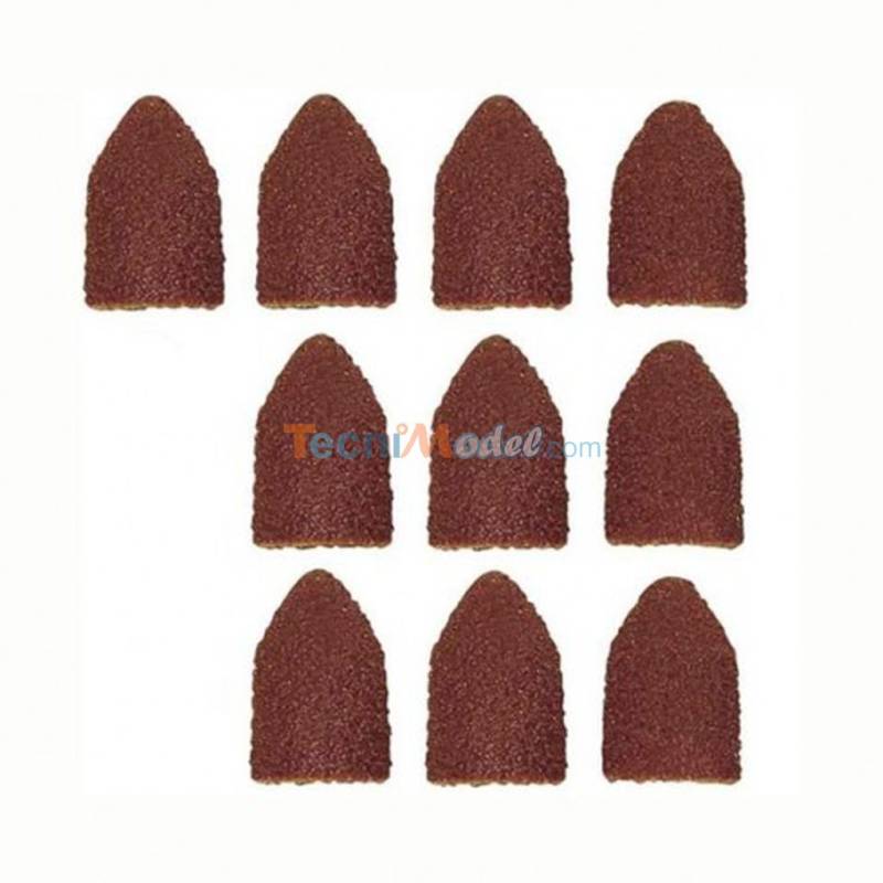Papier émeri forme capuchon Ø9 grain 80/150 par 5 pièces de chaque PROXXON 28989