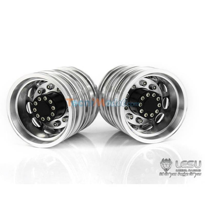 Paire de jantes alu jumelées LESU pour camion radiocommandé 1/14 - LESU W-2012-B