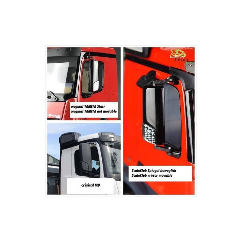 ( PV ! ) Support de rétroviseurs articulés en métal pour Tamiya Arocs 1/14