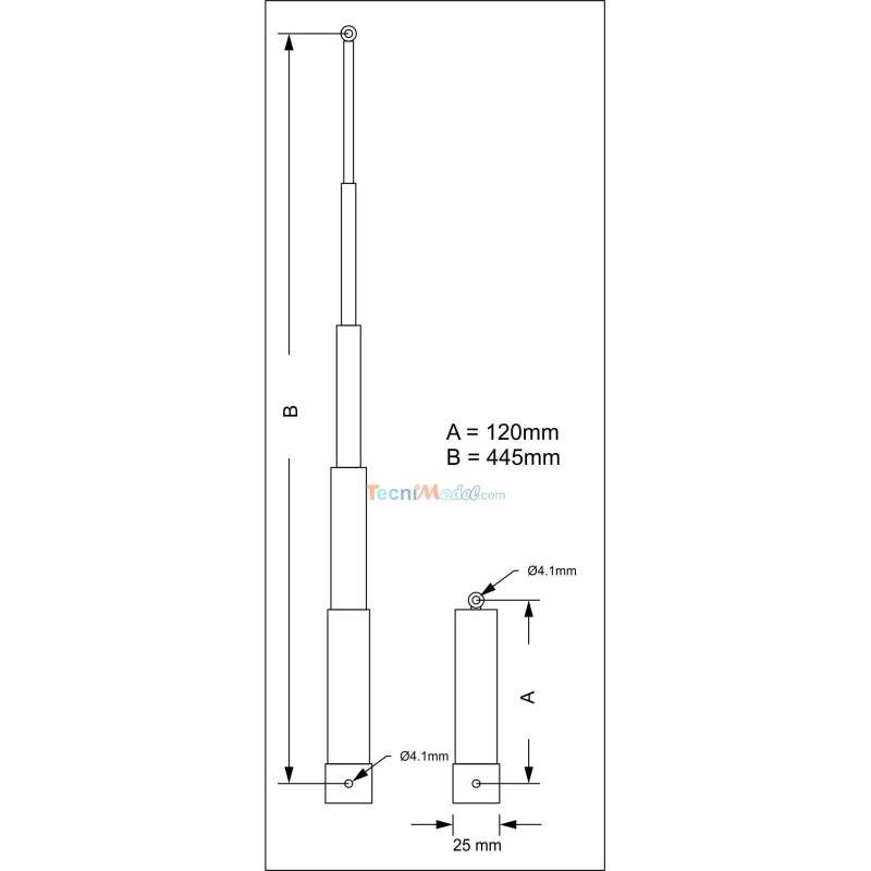 Système hydraulique avec vérin télescopique 120-445mm LESU Y-1509-A-120