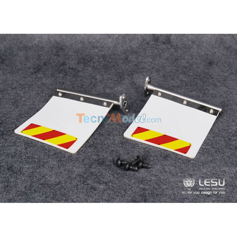 White mud flaps with brackets for American RC truck TAMIYA 1/14 - LESU GW-K003