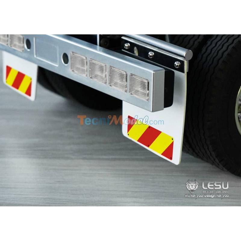 White mud flaps with brackets for American RC truck TAMIYA 1/14 - LESU GW-K003