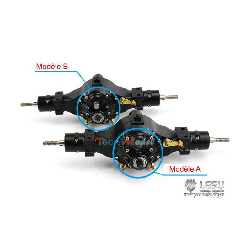 Essieu arrière central alu avec blocage de différentiel pour camions Tamiya Lesu Q-9004-B