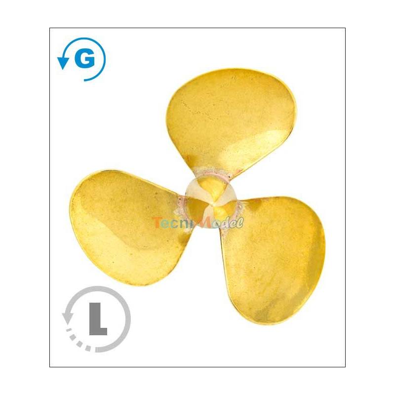 Three-blade brass propeller Ø30mm M4 range 162 type D Raboesch Left rb162-14