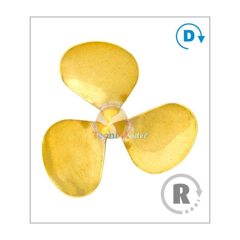 Three-blade brass propeller Ø30mm M4 range 162 type D Raboesch Right rb162-13