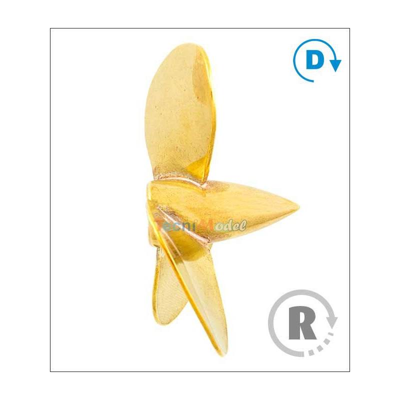 Three-blade brass propeller Ø30mm M4 range 162 type D Raboesch Right rb162-13