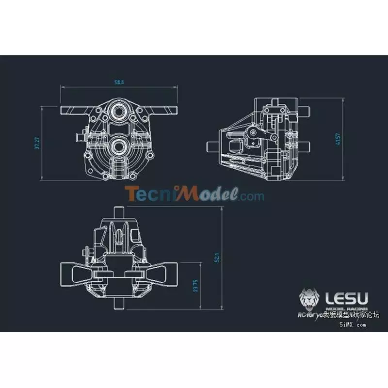Boîte de transfert avec différentiel blocable LESU F-5020 noire