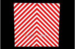 Retroreflective tape red/white stripes 200 x 200 mm