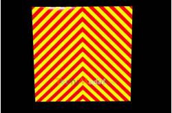 Adhésif rétroréfléchissant rayures rouge/jaune 200 x 200 mm