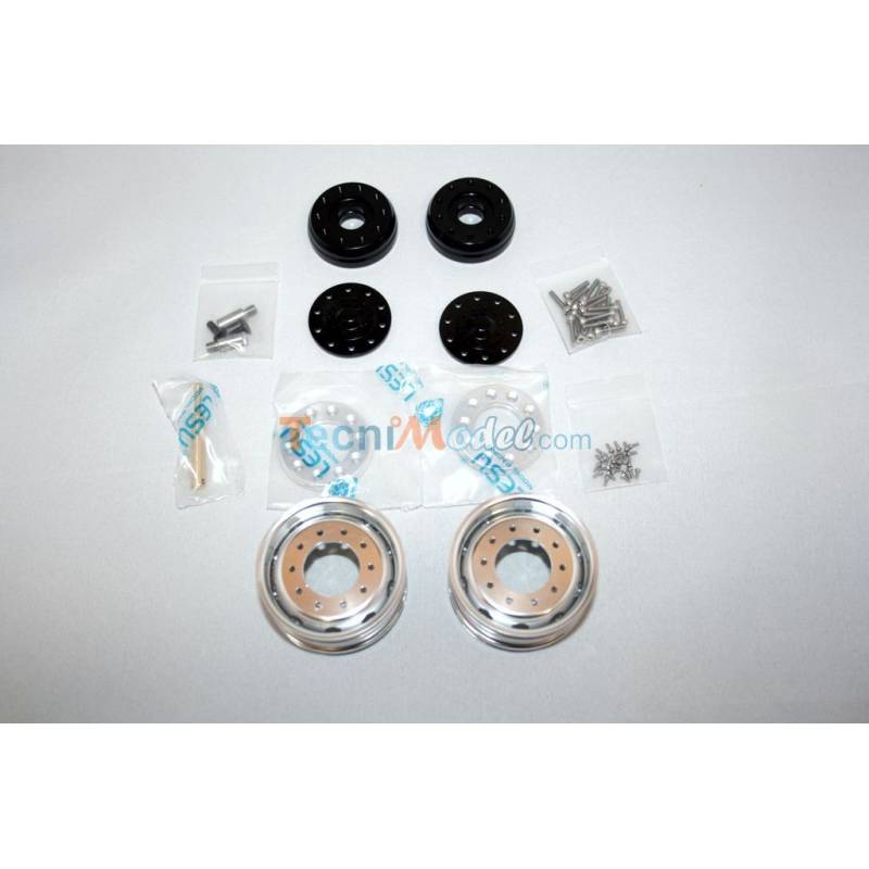Paire de jantes alu avant larges LESU pour essieux LESU BLACK