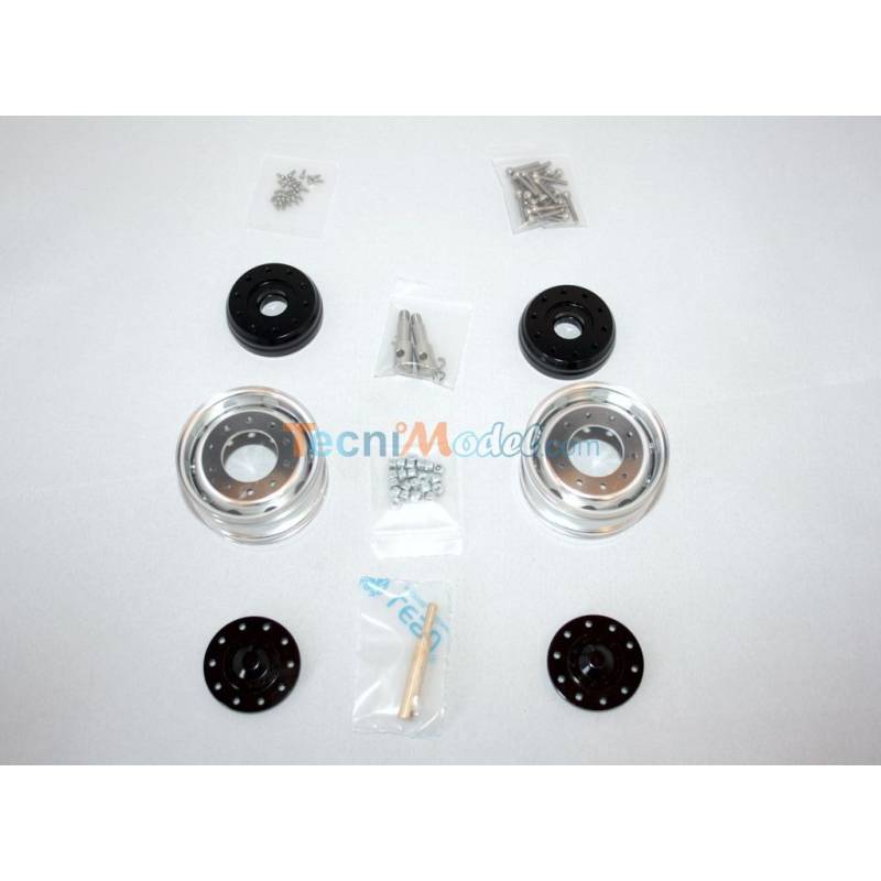Pair of LESU wide front aluminium wheels for axle Tamiya LESU W-2017-2-tamiya