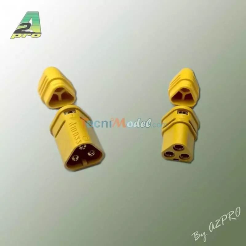 1 paire de Connecteurs 3 pôles MT30 OR 1 mâle + 1 femelle A2Pro 14233