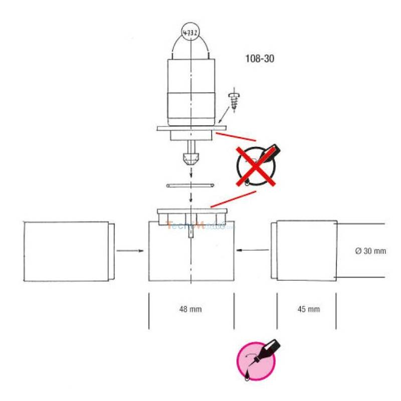 Bow thruster Ø30mm waterproof Ref Raboesch 108.30