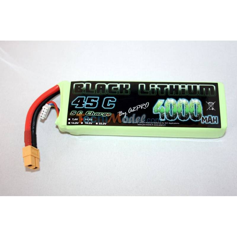 Lipo Battery Black Lithium 4000mAh 35C 3S (307 grs)
