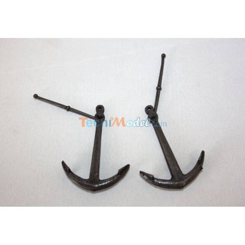 2 Ancres métal 51 x 37mm pour yacht classique fin 19ème AERONAUT 562350
