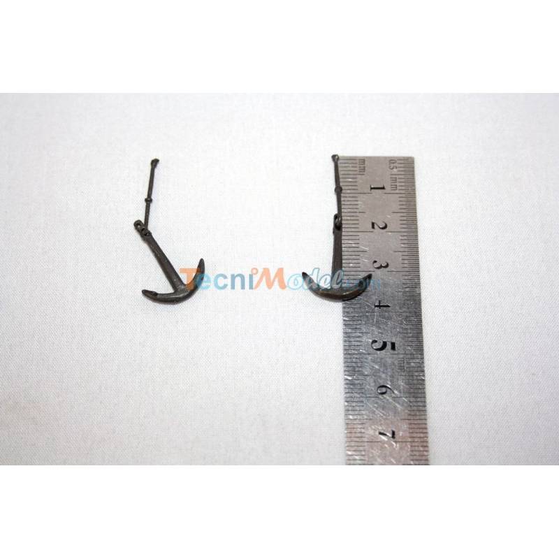 2 Ancres métal 23x17mm pour yacht classique fin 19eme AERO-NAUT 562320