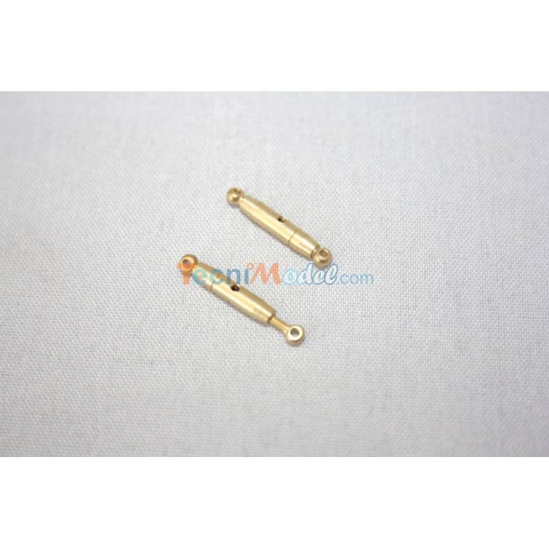 2 brass turnbuckles M2 17mm 2 ring end caps