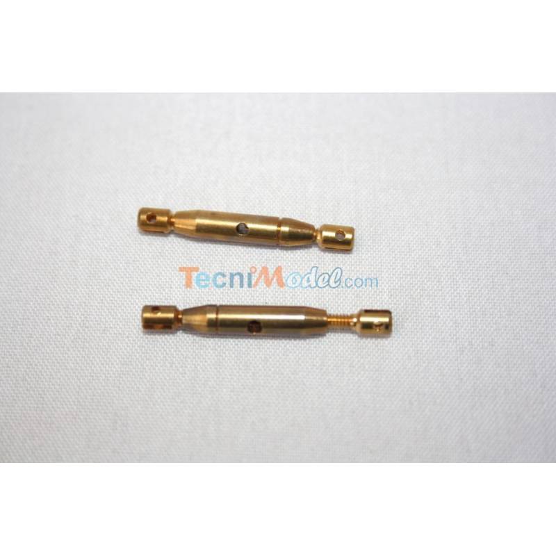 2 brass turnbuckles M2 17mm 2 split ends