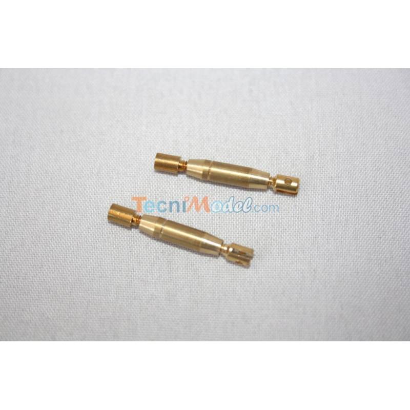 2 ridoirs laiton M2 14mm 1 embout cylindriques et 1 embout fendu