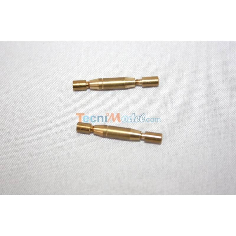 2 ridoirs laiton M2 embout cylindriques 14mm