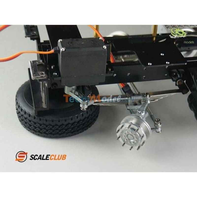 Essieu avant complet en inox avec lames de suspension pour camion rc 1/14 - THICON-MODELS 50195