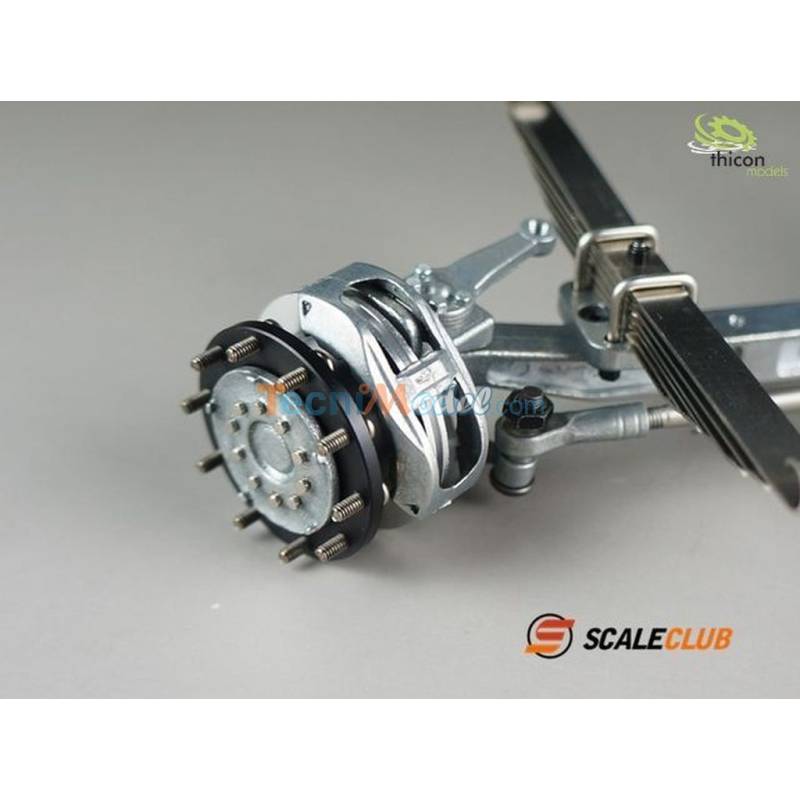 Essieu avant complet en inox avec lames de suspension pour camion rc 1/14 - THICON-MODELS 50195