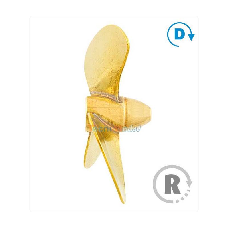 Hélice tripale laiton Ø60mm M5 gamme 160 type C Raboesch Droite rb160-15