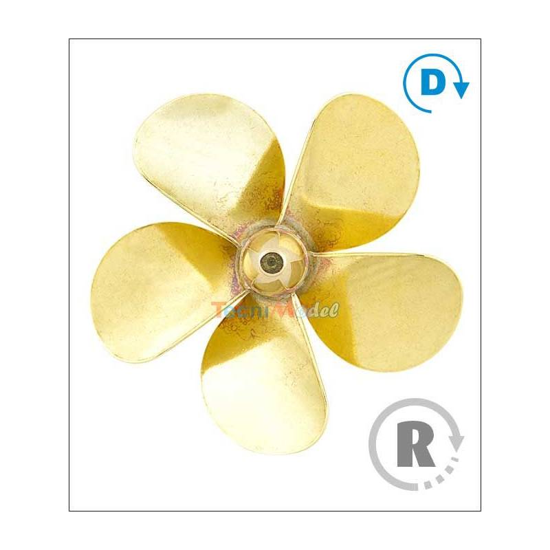 Hélice 5 pales laiton Ø40mm M4 gamme 148 type A Raboesch droite rb148-05