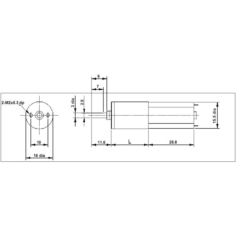 Ø16mm 231:1 geared motor with planetary gear