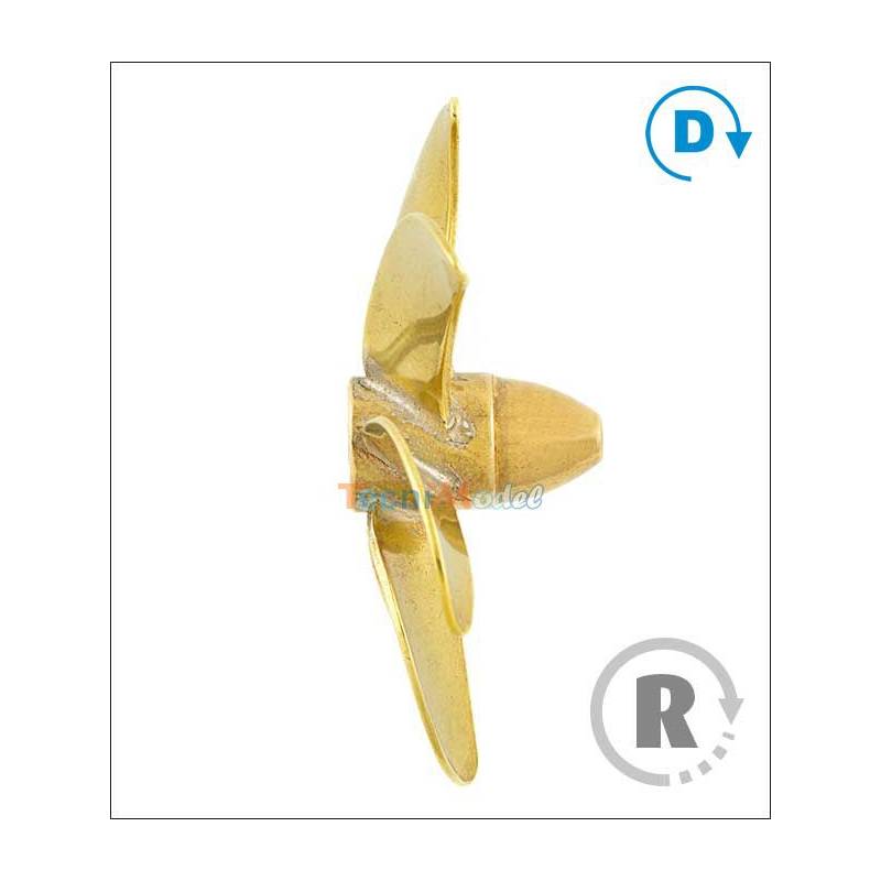 Hélice 6 pales laiton Ø50mm M4 gamme 172 type B Raboesch Droite rb172-09