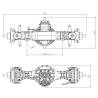 Aluminium front axle with differential lock for trucks Tamiya Lesu Q-9006