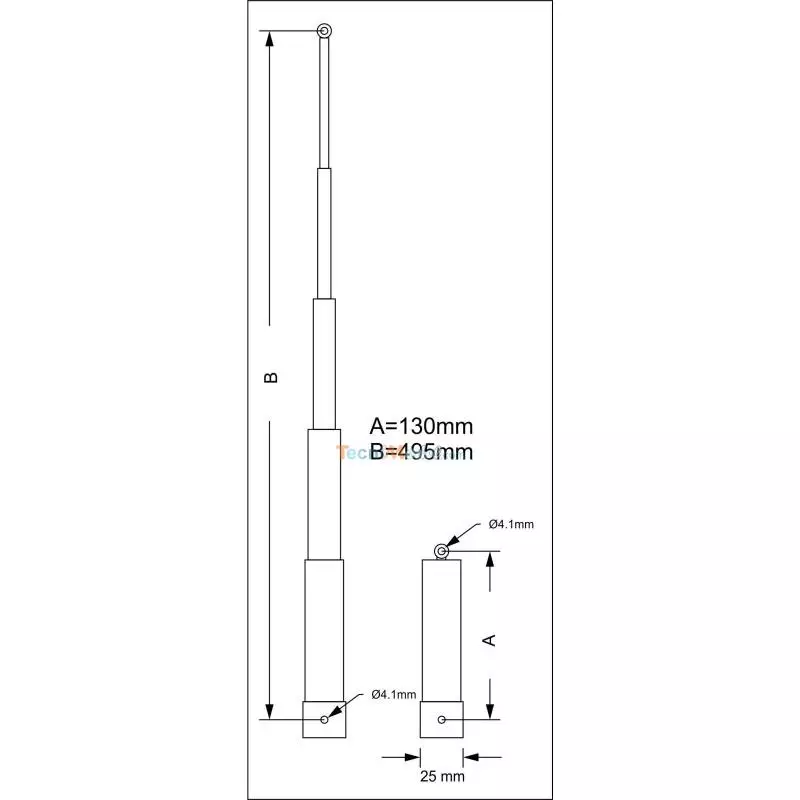 Système hydraulique avec vérin télescopique 130-495mm LESU Y-1509-A-130
