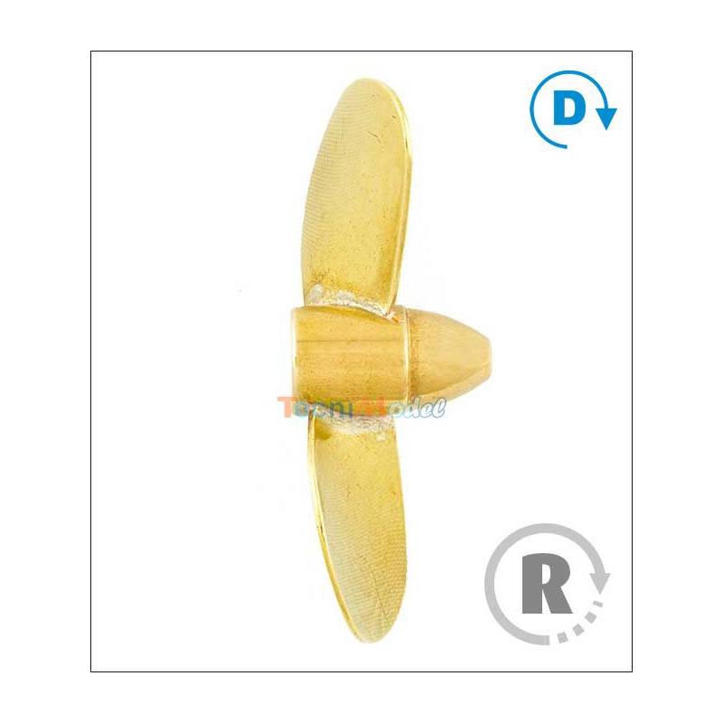Hélice tripale laiton Ø35mm M3 gamme 146 type A Raboesch Droite rb146-11a