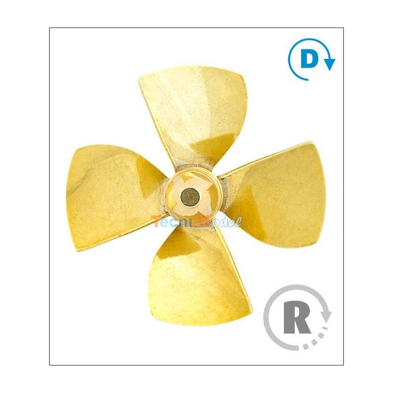 Hélice 4 pales laiton pour tuyère Ø70mm M5 Gamme 149 Type A Raboesch droite rb149-13