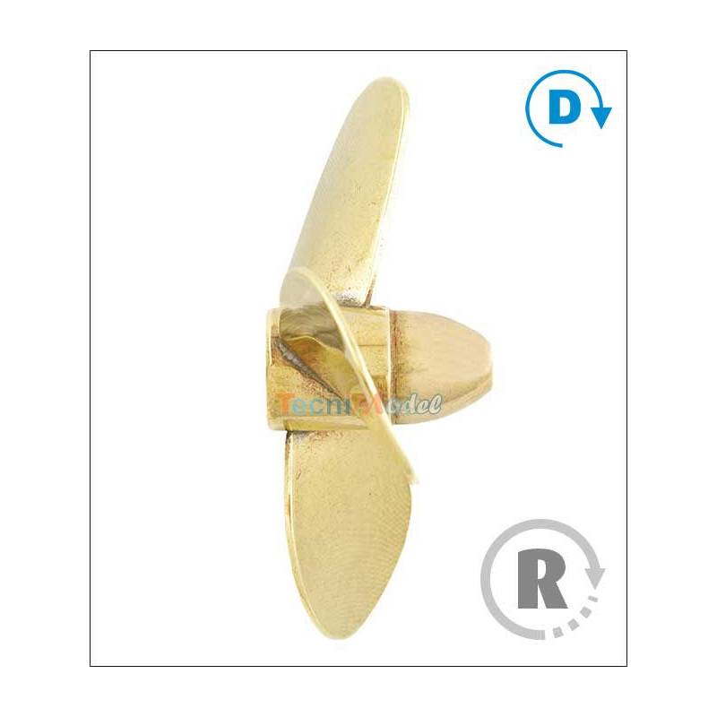 Hélice tripale laiton Ø80mm M5 gamme 146 type A Raboesch Droite rb146-29