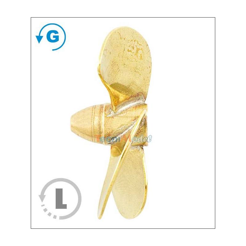 4-blade brass propeller Ø40mm M4 Type C Raboesch left RABOESCH 217006