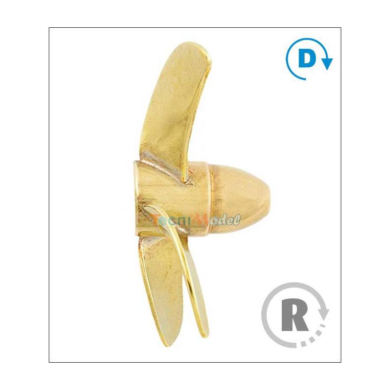 Hélice 4 pales laiton Ø70mm M4 gamme 158 type B Raboesch Droite rb158-17
