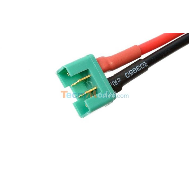 1 Connecteur MPX mâle avec 10cm de câbles silicone 14AWG - GForce GF-1071-005