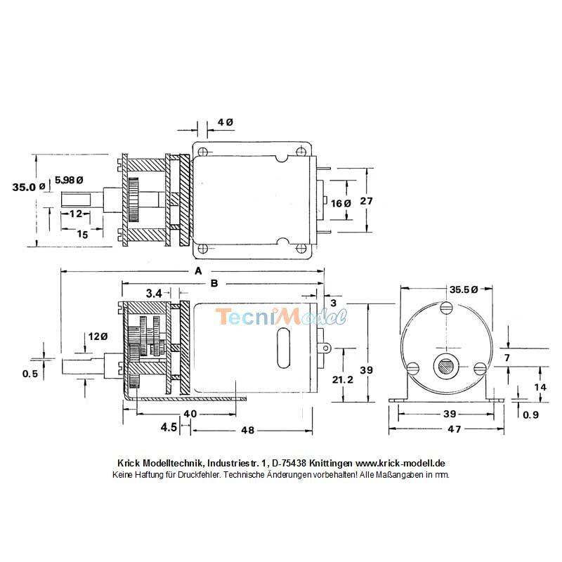 Motoréducteur MAX Gear Motor 6:1 Krick 42276