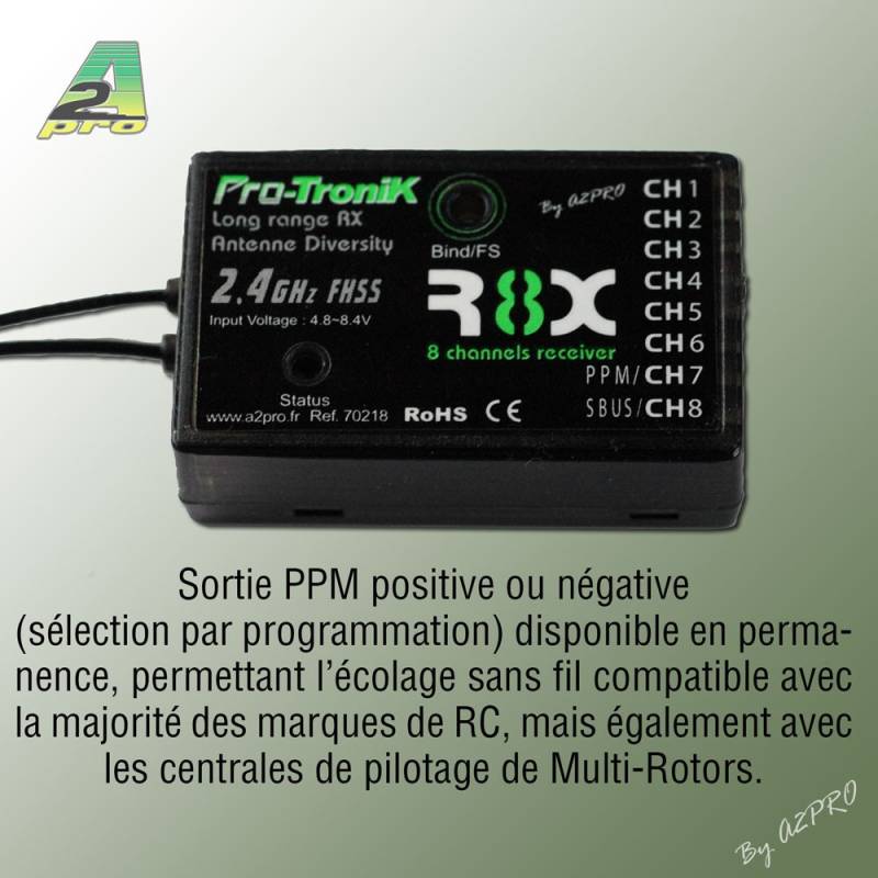 Radio 6 voies Programmable PTR-6A 2.4Ghz  Pro-Tronik V2 + accu NiMh