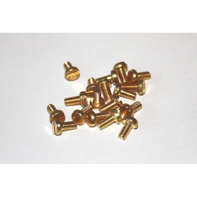 20 Slotted Cheese Head Screws M3X16 BRASS DIN84