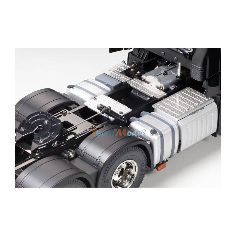 Tamiya Camion Mercedes Actros 3363 6x4 1/14 bleu métallisé + Truck-Set Carson