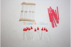 Kit of 10 red diffusing 2mm barrel LEDs 6v/7.2v