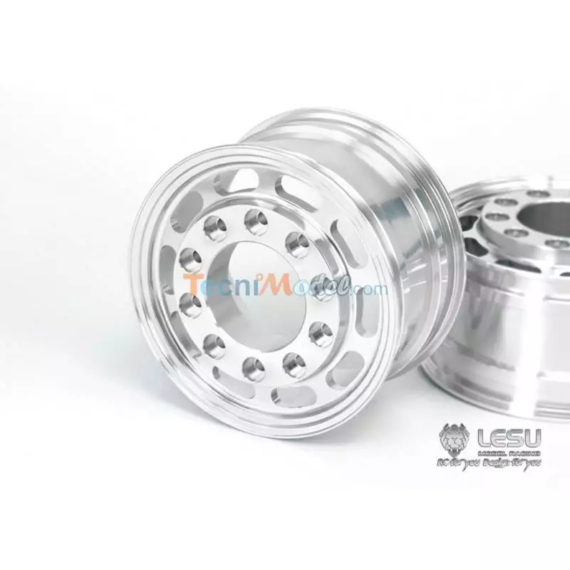 Paire de jantes alu avant larges (trous oblongs) pour essieux avant Lesu W-2044