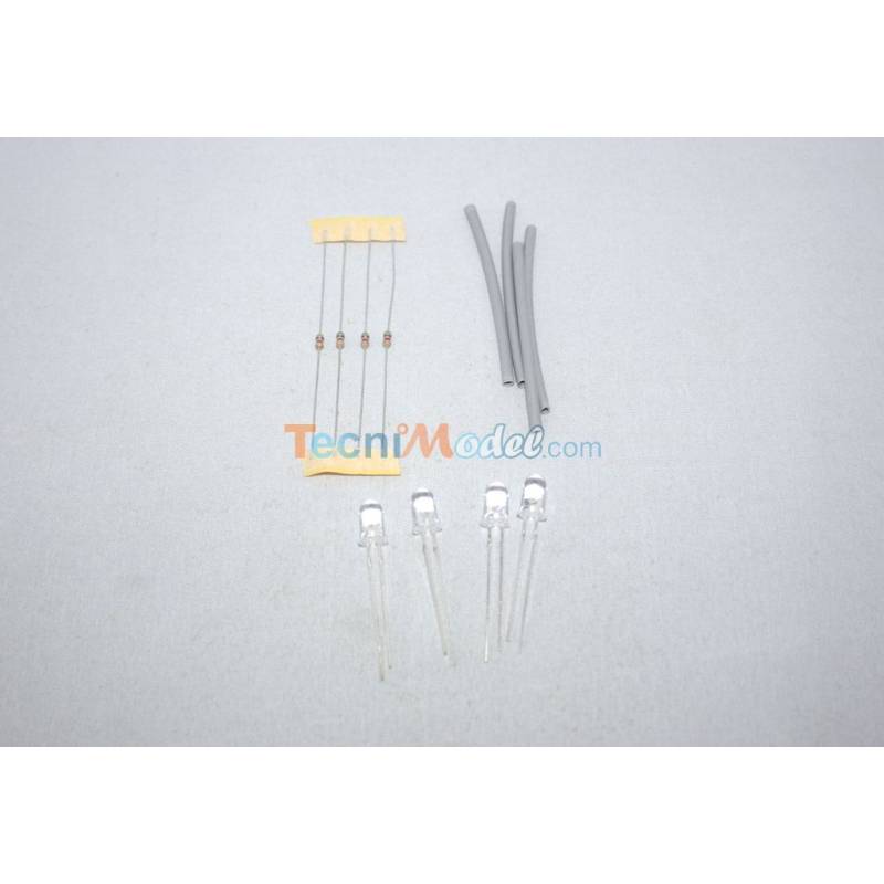 4 Leds 5mm clignotantes rouges 6v-7,2v fil de 18cm luminosité Forte
